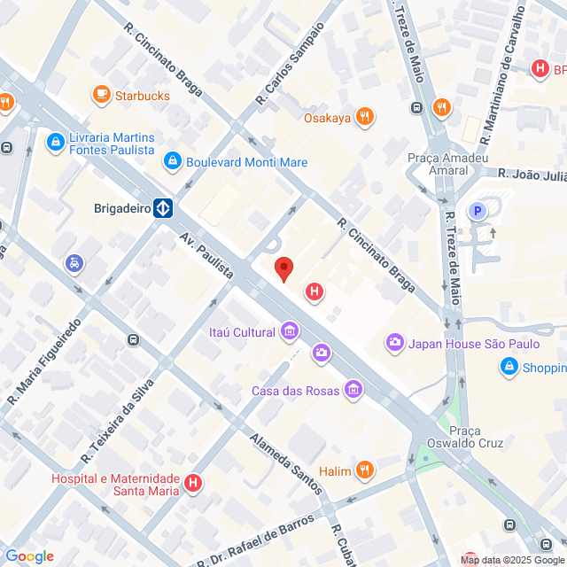 Avenida Paulista,196,Bela Vista,São Paulo,SP,BR